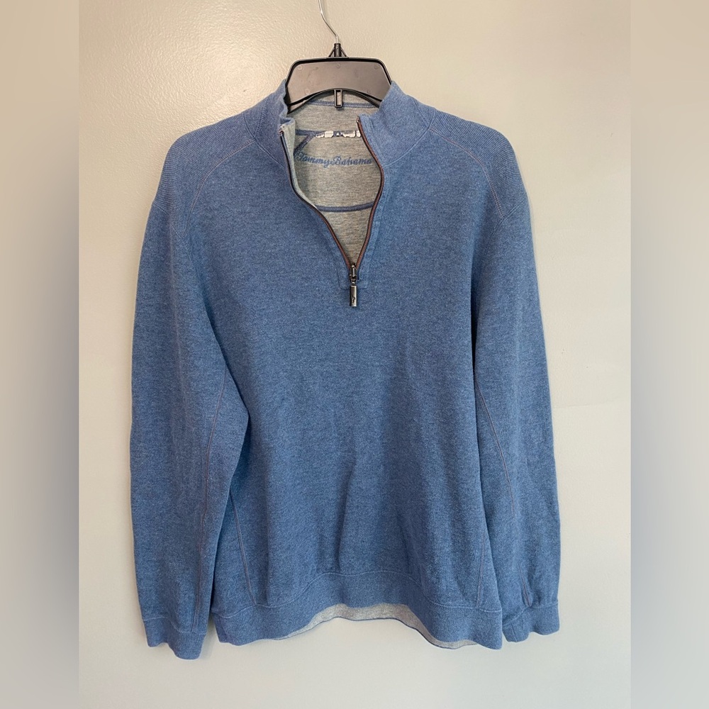 Tommy Bahama men’s half zip sweater, size large.